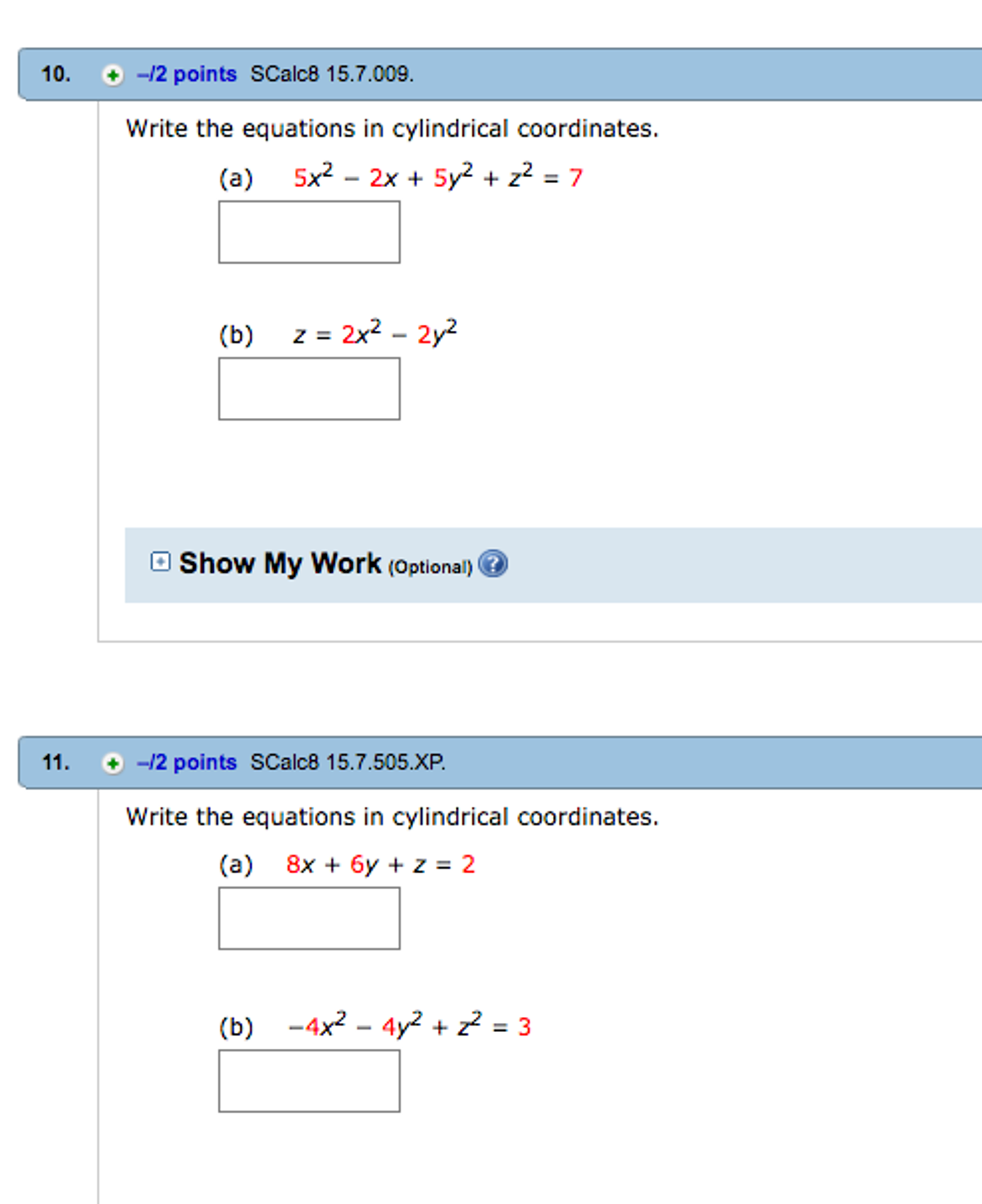 Solved Write The Equations In Cylindrical Coordinates. (a) | Chegg.com