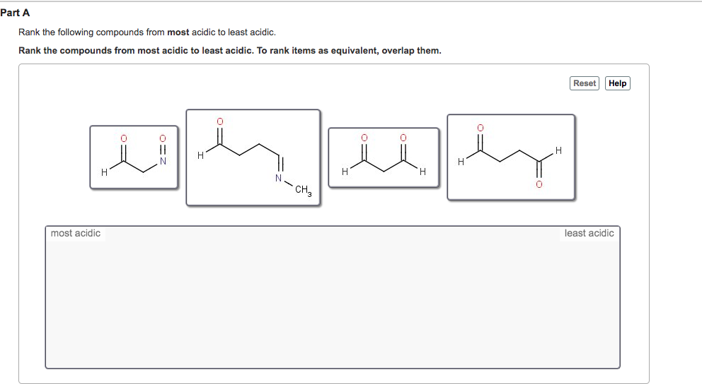 Solved Rank The Following Compounds From Most Acidic To | Chegg.com