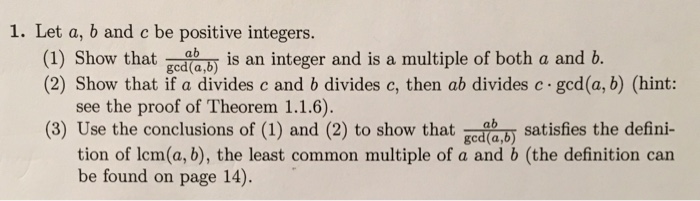 Solved Let A, B And C Be Positive Integers. Show That | Chegg.com