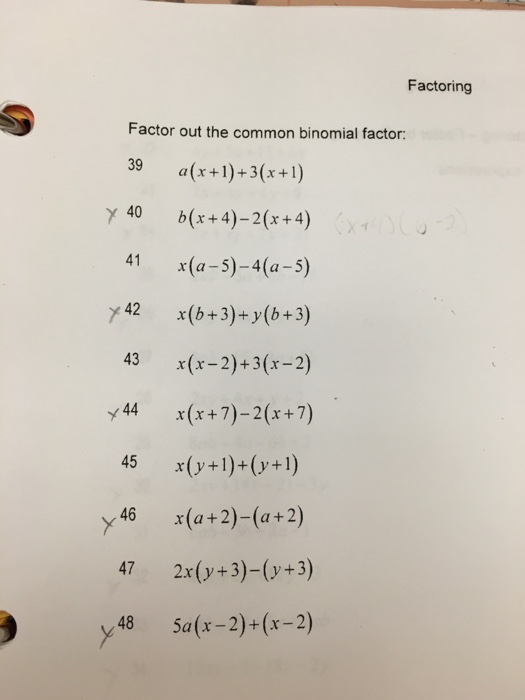 Solved Factor out the common binomial factor: a(x + 1) + | Chegg.com