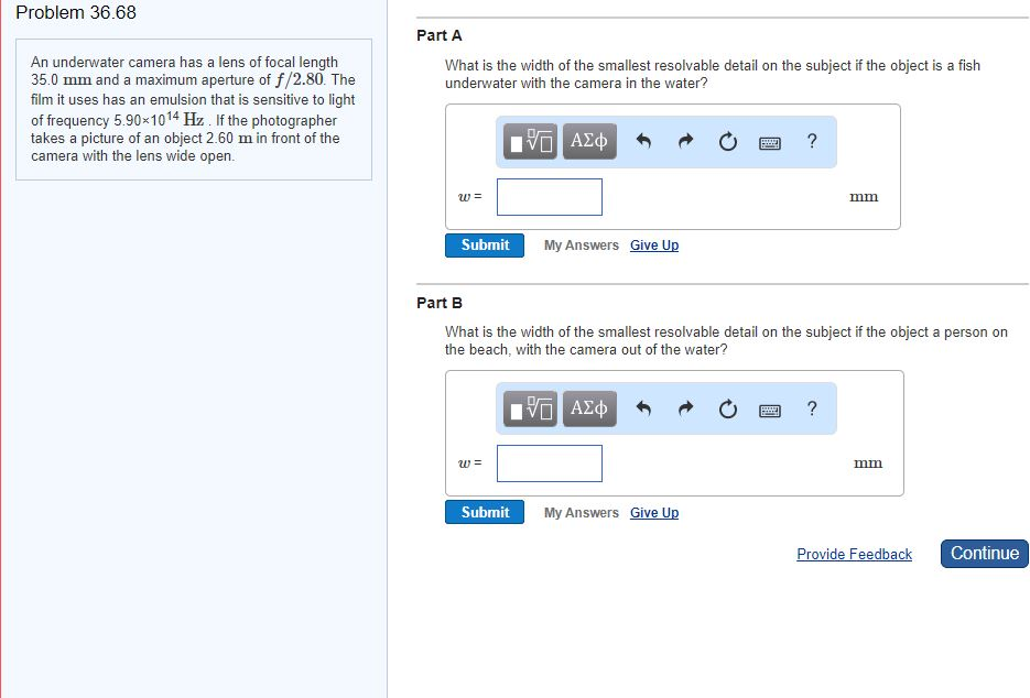 Solved An underwater camera has a lens of focal length 35.0