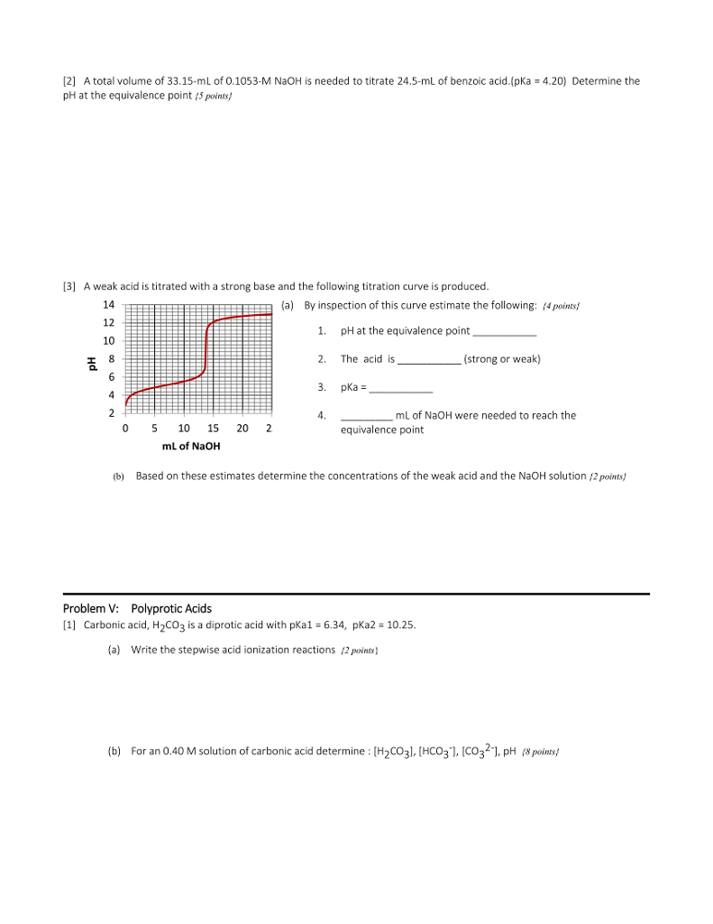 Solved 2] A total volume of 33.15-mL of 0.1053-M NaOH is | Chegg.com