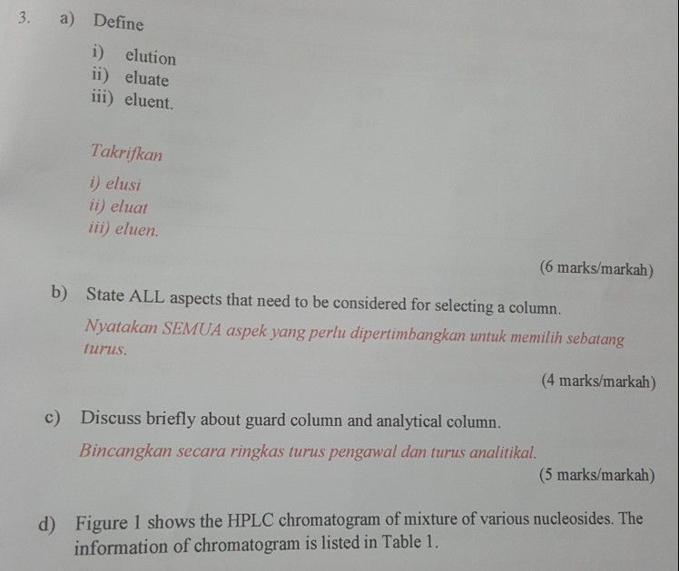 Solved 3. a) Define i) elution ii) eluate iii) eluent. | Chegg.com
