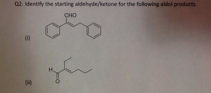 Solved Identify the starting aldehyde/ketone for the | Chegg.com