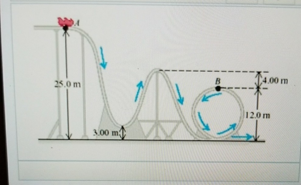 Solved a 350kg roller coaster starts from rest at point A | Chegg.com