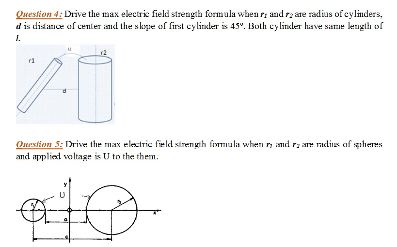 Solved Drive the max electric field strength formula when