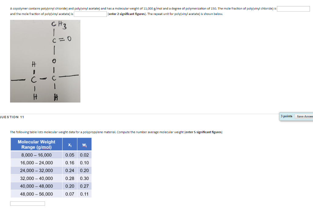 Solved A copolymer contains poly(vinyl chloride) and