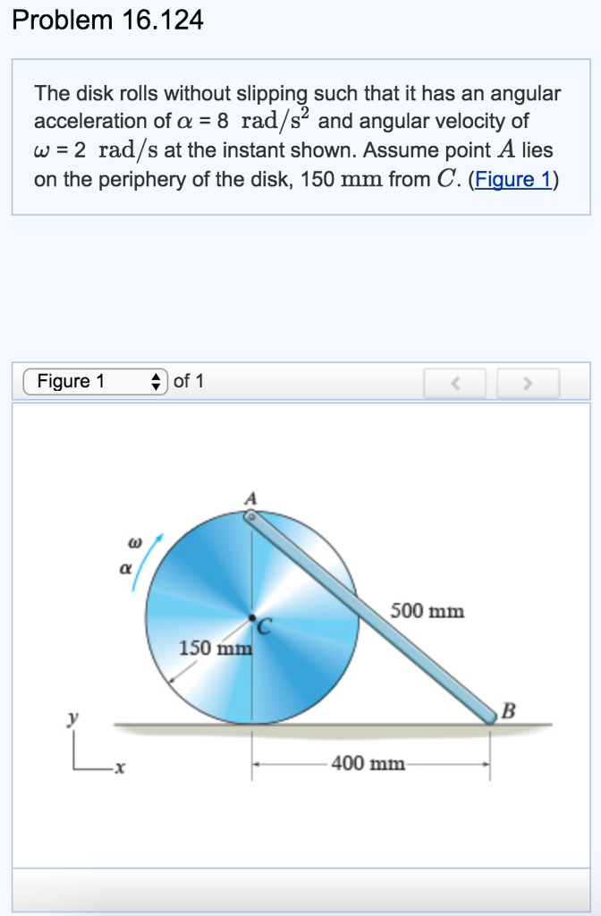 Solved Problem 16.124 The disk rolls without slipping such | Chegg.com