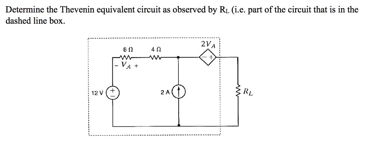 Solved Determine The Thevenin Equivalent Circuit As Observed Chegg