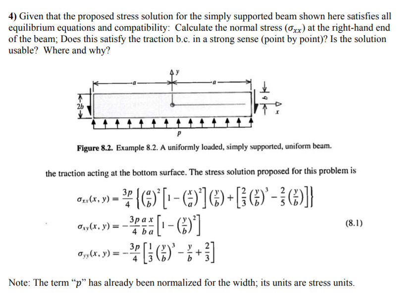 Solved 4 Given That The Proposed Stress Solution For The Chegg Solved 4 Given That The Proposed Stress Solution For The Chegg