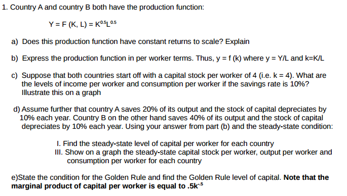 Solved Country A And Country B Both Have The Production | Chegg.com