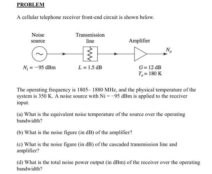 Solved A cellular telephone receiver front end circuit is