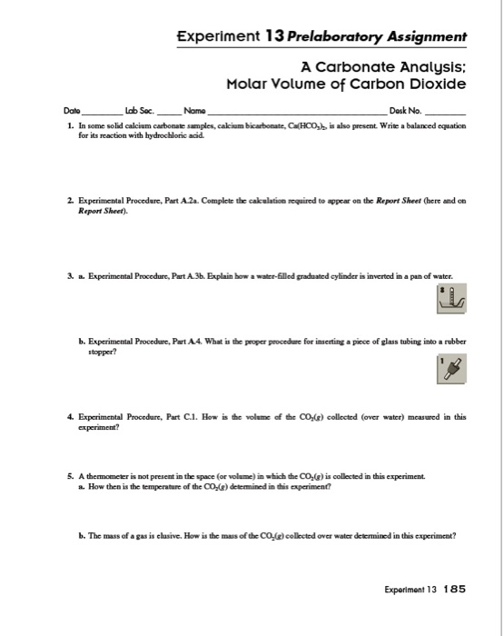 experiment 13 a carbonate analysis