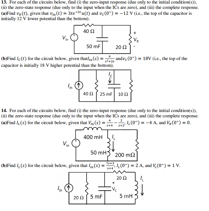 Solved For each of the circuits below, find (i) the