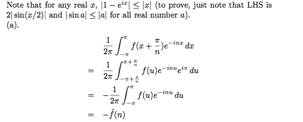 Solved That for any real x, |1 - e^ix| less than or equal to | Chegg.com