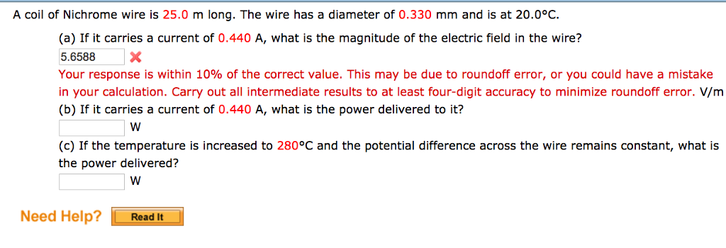 Solved A coil of Nichrome wire is 25.0 m long. The wire has | Chegg.com