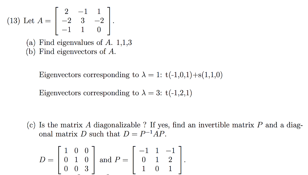 Solved Linear Algebra: Let A = _______ (a) Find | Chegg.com