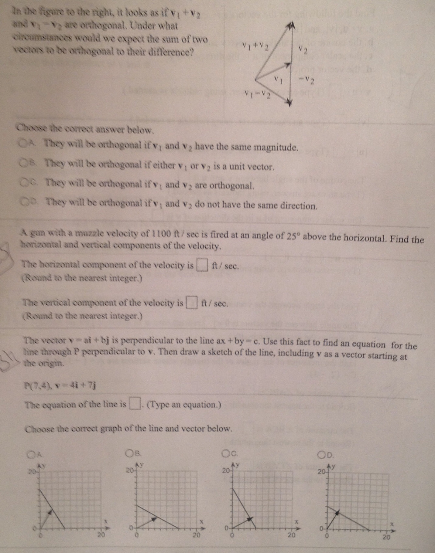 Solved In The Figure To The Right, It Looks As If V1+v2 And | Chegg.com