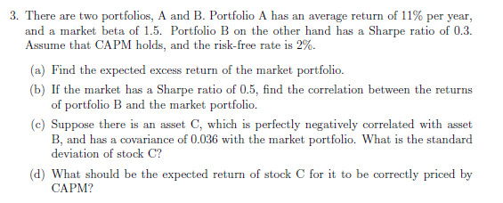 Solved There Are Two Portfolios, A And B. Portfolio A Has An | Chegg.com