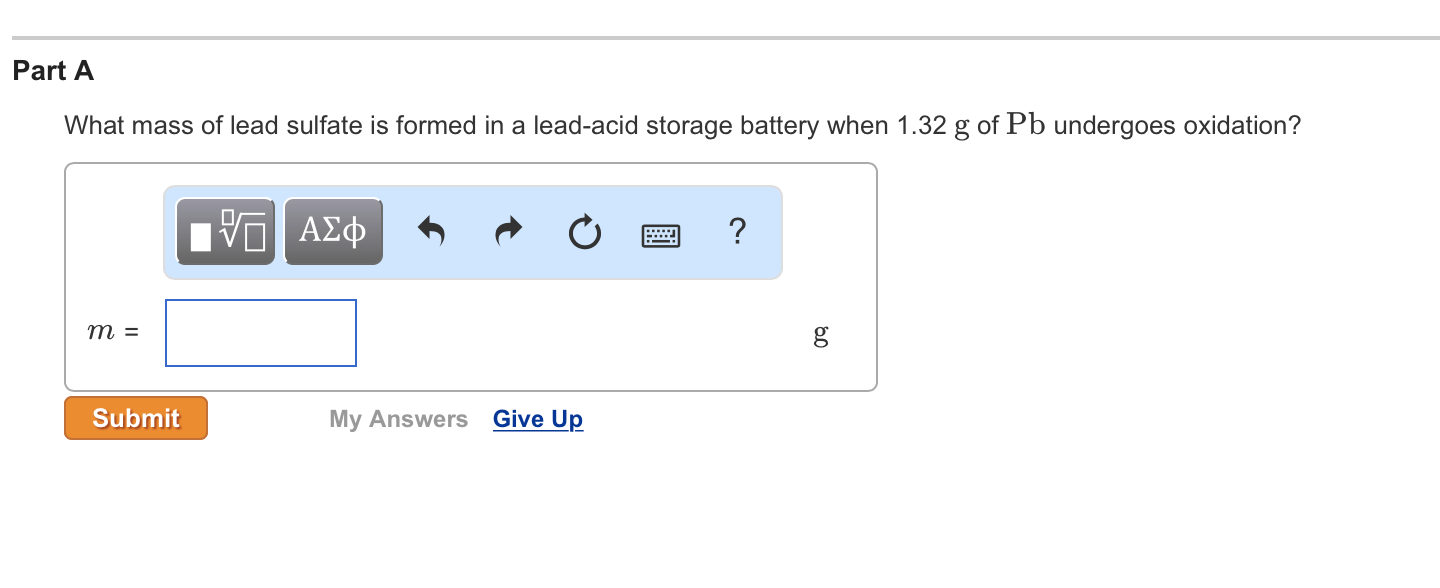 Solved What mass of lead sulfate is formed in a leadacid