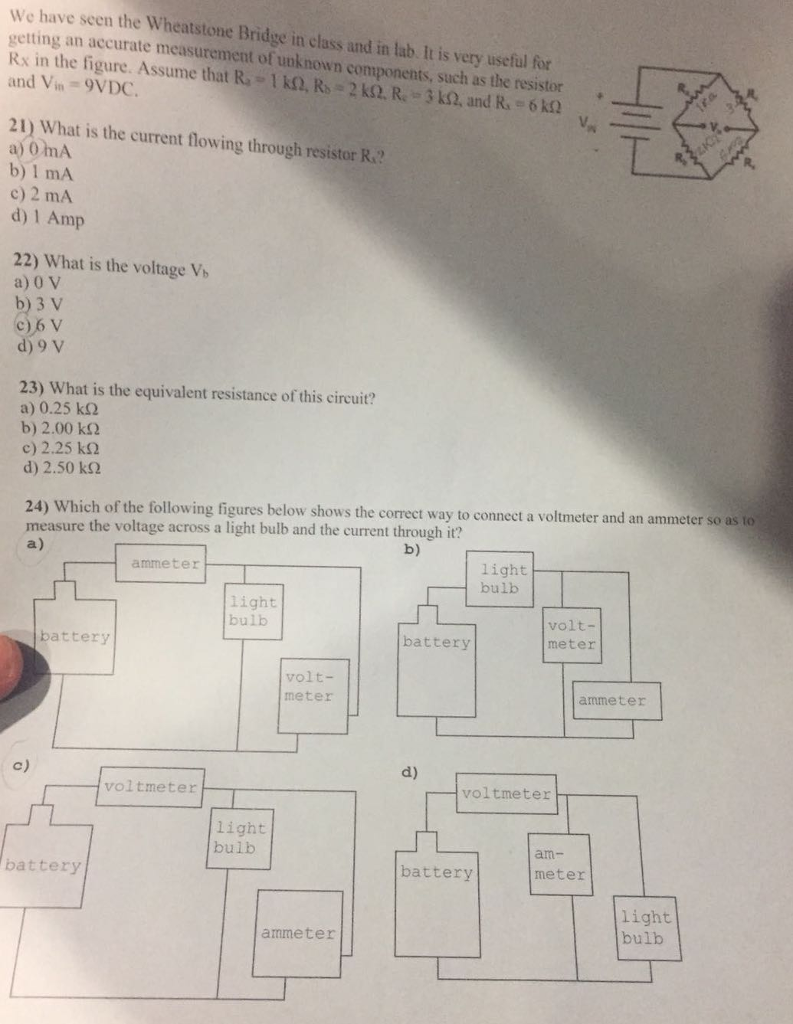 Solved We have seen the Wheatstone Bridge in class and in | Chegg.com