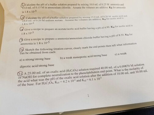 Solved Calculate the pH of a buffer solution prepared by | Chegg.com