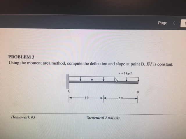 Solved Page PROBLEM 3 Using The Moment Area Method, Compute | Chegg.com