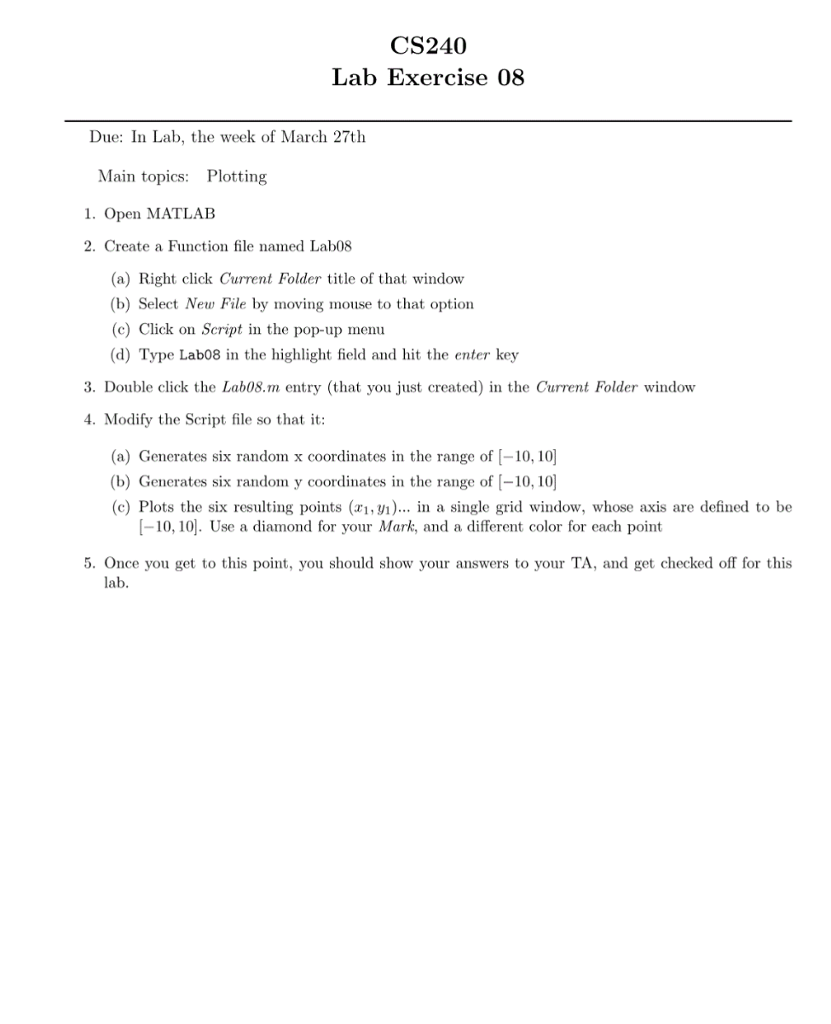 Solved CS240 Lab Exercise 08 Due: In Lab, the week of March | Chegg.com