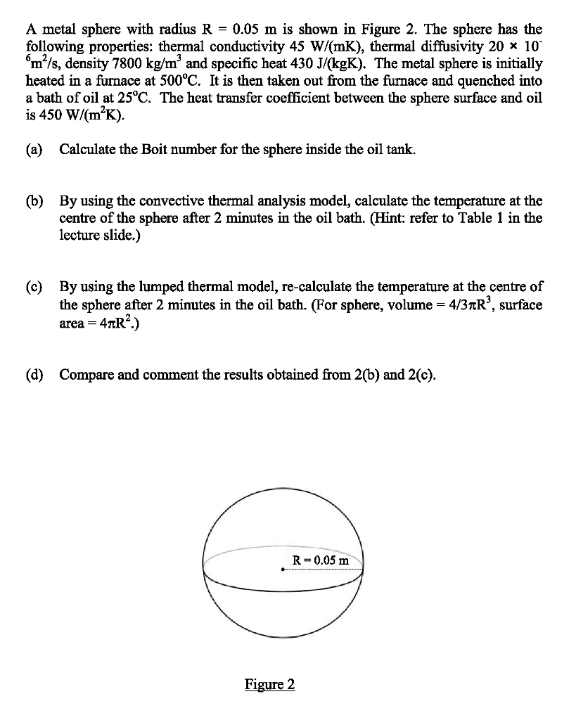 Solved A metal sphere with radius R 0.05 m is shown in