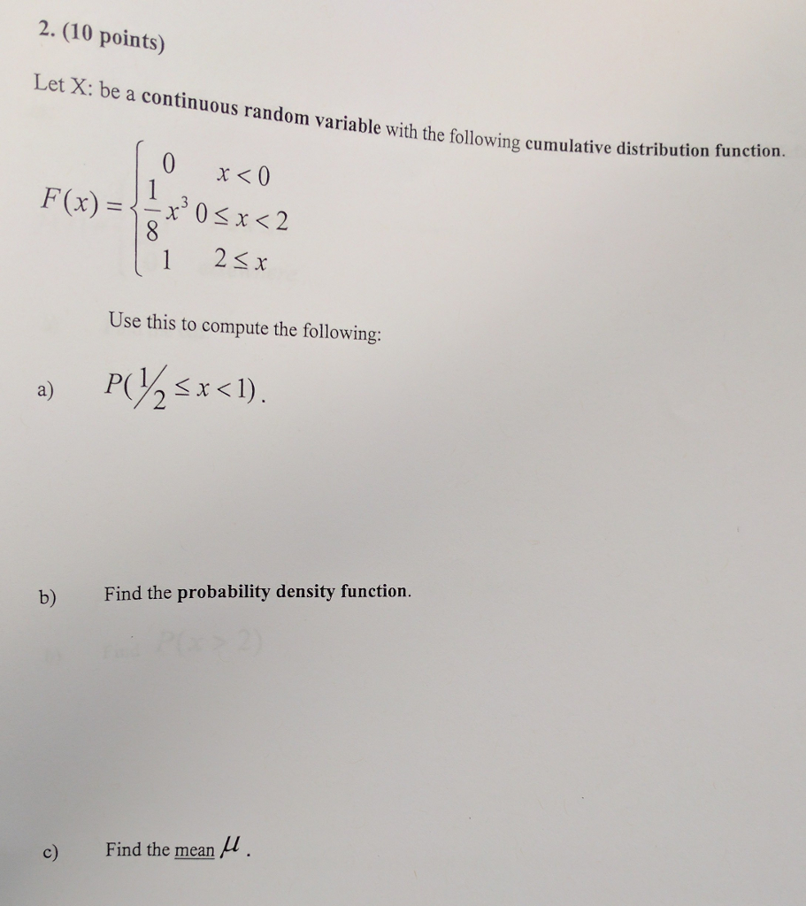 Which Of The Following Is Not A Continuous Random Variable