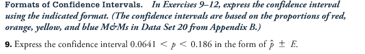 Formats of Confidence Intervals. In Exercises 9 12, | Chegg.com