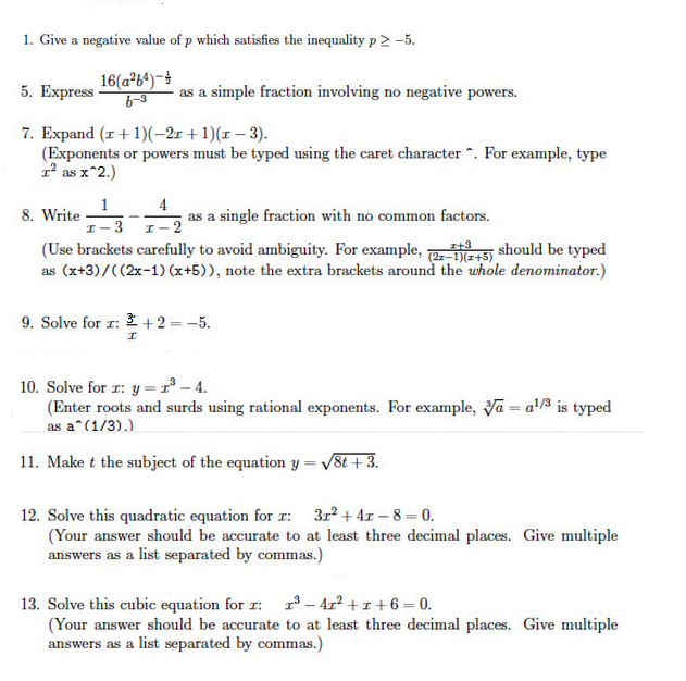 Solved Give a negative value of p which satisfies the | Chegg.com