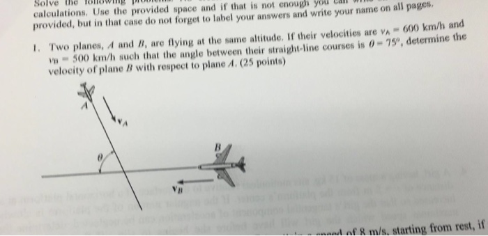 Solved Two Planes, A And B, Are Flying At The Same Altitude. | Chegg.com