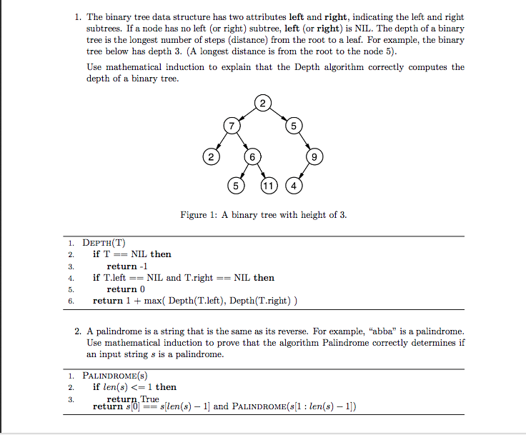 Solved Mathematical induction of Binary Search Tree and | Chegg.com