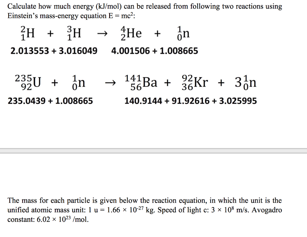 Solved Calculate How Much Energy Kj Mol Can Be Released Chegg Com