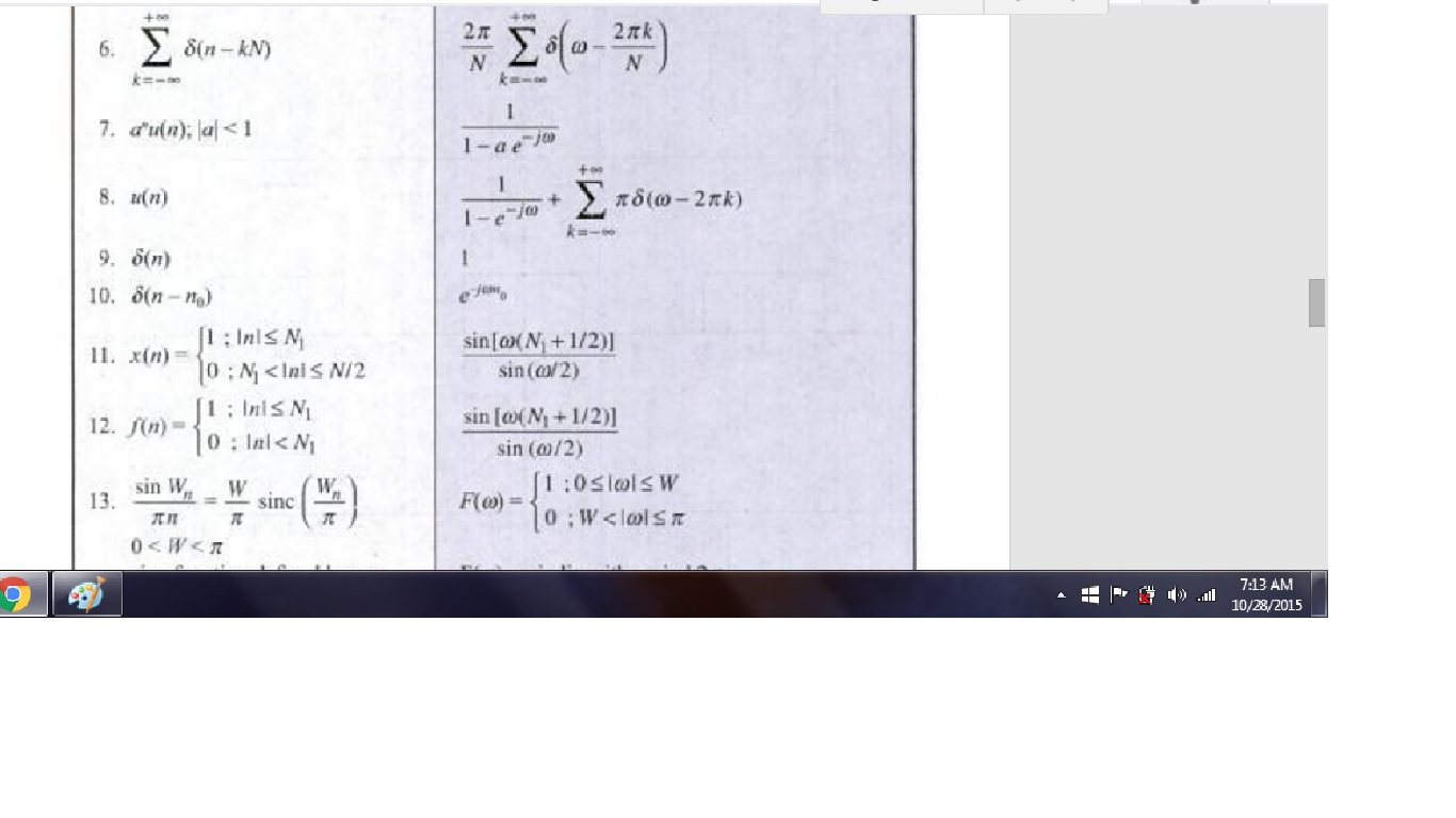 Solved Signals and Systems Question table 4.1 Table 4.1 part | Chegg.com