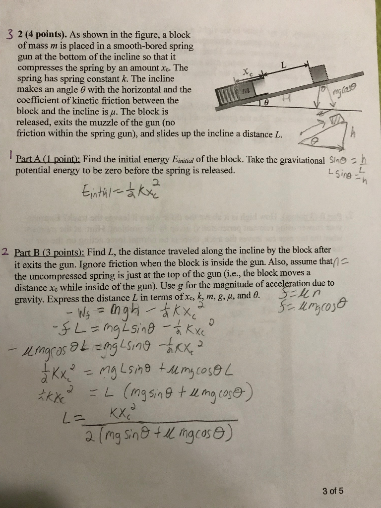 Solved 3 2 (4 points). As shown in the figure, a block of | Chegg.com