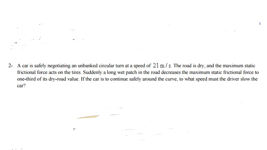 Solved A car is safely negotiating an unbanked circular turn | Chegg.com