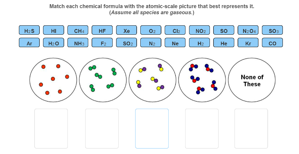 Solved Match each chemical formula with the atomicscale
