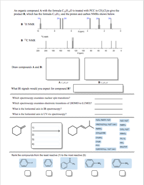Solved An organic compound A with the formula C_10H_14O is | Chegg.com