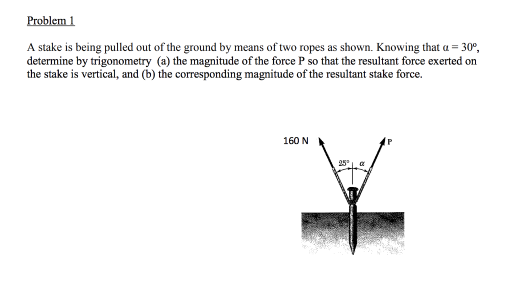 Solved Problem 1 A stake is being pulled out of the ground