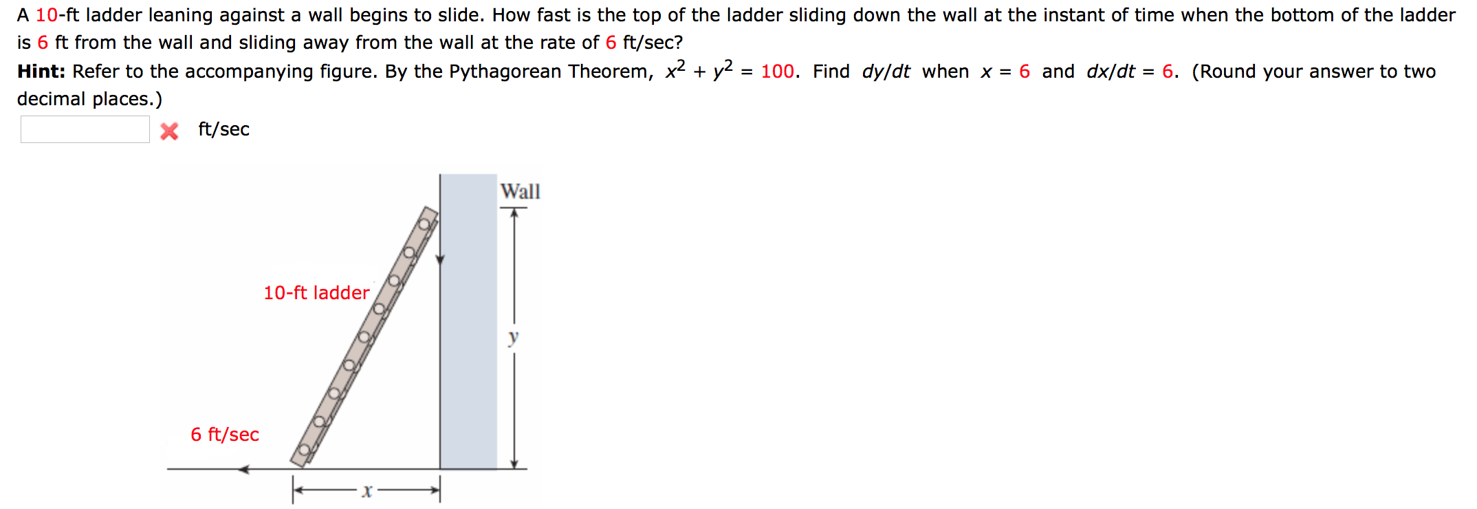 solved-a-10-ft-ladder-leaning-against-a-wall-begins-to-chegg