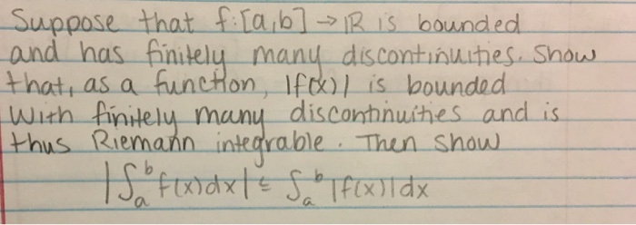 Solved Suppose That F:[a,b]->R Is Bounded And Has Finitely | Chegg.com