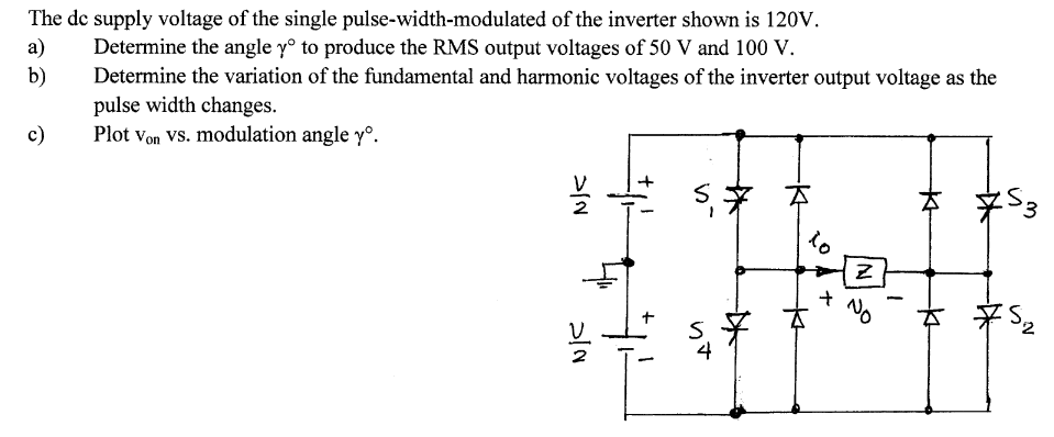 Solved The de supply voltage of the single | Chegg.com