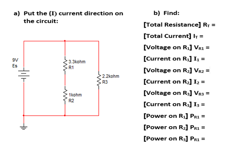 Solved A) Put The (I) Current Direction On The Circuit: B) | Chegg.com