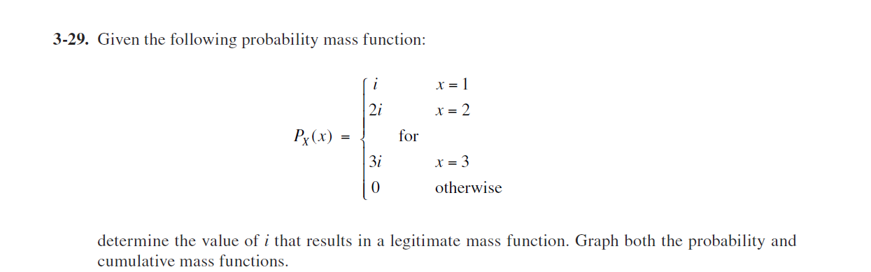 Solved Given the following probability mass function: | Chegg.com
