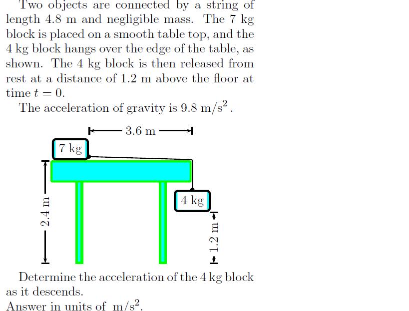 Solved Two Objects Are Connected By A String Of Length 4.8 M | Chegg.com