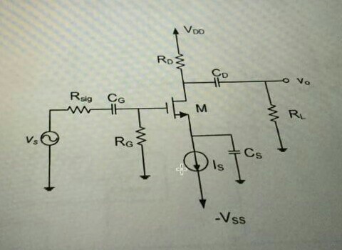 Solved In the following common source amplifier, the | Chegg.com