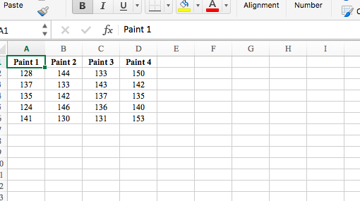 Solved Paste B I vA Alignment Number Paint 1 Paint 2 Paint 3 | Chegg.com