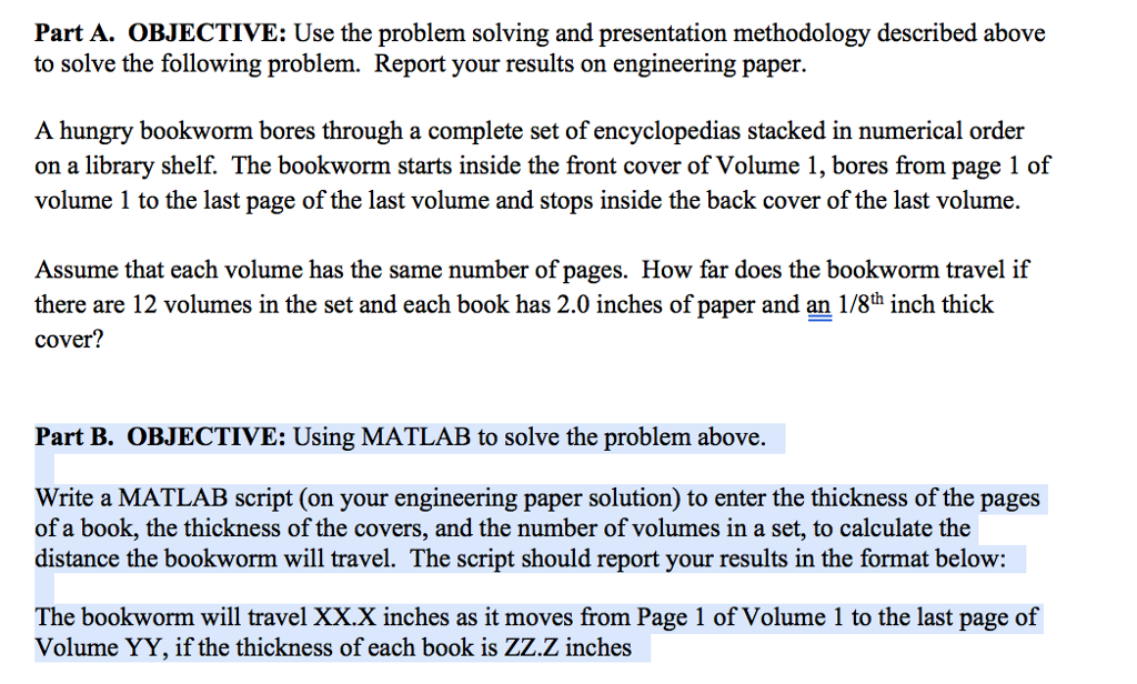 Part A. OBJECTIVE: Use the problem solving and | Chegg.com